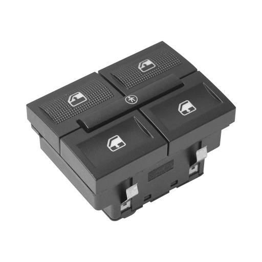 [222-3115-02] CONTROL ELECTRICO VW POINTER 00-05  DE ELEVADOR 8 PINS 5 TECLAS NEGRO 12VCC GENERICA  Delantera  Central