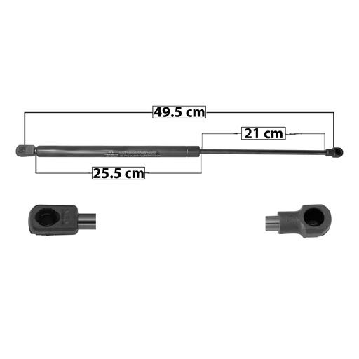 [004-3116-04] AMORTIGUADOR COFRE VW POLO 03-07  49.5 25.5 21 ENTRADA TIPO 9 ENTRADA 2 TIPO 1 340 73.44 33.31 280 62.95 28.55 MANIJAUTO 7494    