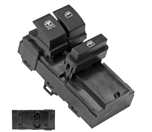 [71463] CONTROL ELECTRICO VW POLO 13-22/VENTO 14-22  DE PUERTA 10 PINS 2 TECLAS NEGRO 12VCC MANIJAUTO Izquierdo Delantera  