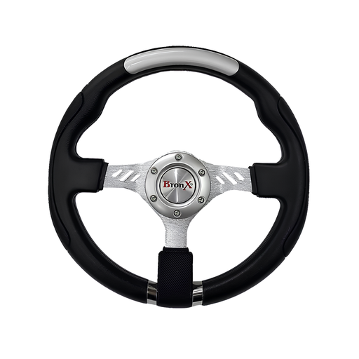 [VO013A] VOLANTE DEPORTIVO CARBON/CROMO BRONX