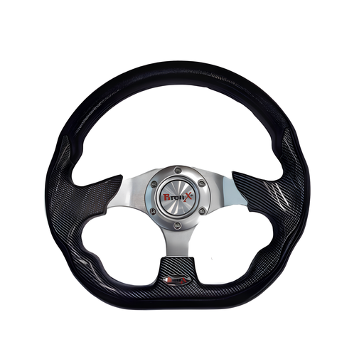 [VO046A] VOLANTE DEPORTIVO TIPO NEGRO/FIBRA DE CARBON BRONX