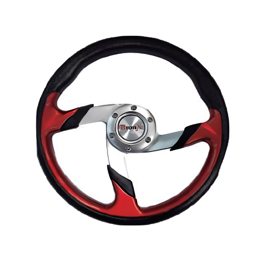 [VO057A] VOLANTE DEPORTIVO ROJO/NEGRO BRONX