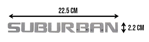[001-0531-04] EMBLEMA LETRAS SUBURBAN 2010 CROMO 22.5x2.2cm