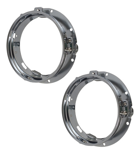 [013-0800-01] BASE FARO UNIVERSAL UNIDAD REDONDA JEEP HARLEY VOLKSWAGEN CROMADO PAR