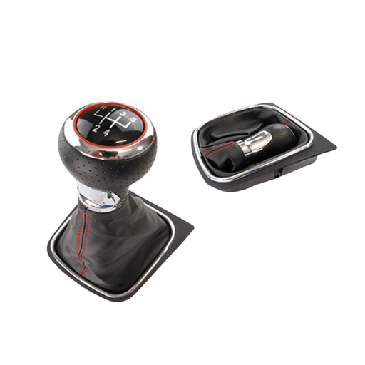 [PERP25018] PERILLA DE PIEL - VW GOLF VI MK5/MK6 (2005-2014) 5/6 VELOCIDADES ROJO