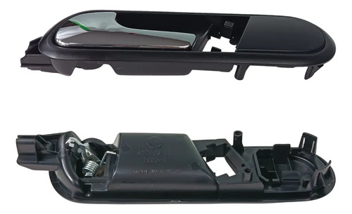 [012-2704-13] MANIJA INTERIOR ST IBIZA DELANTERA 03-08 / ST CORDOBA DELANTERA 03-09 NEGRO/CROMO CON HOYO PARA CRISTAL SIN HOYO PARA ESPEJO PLASTICO TW IZQ