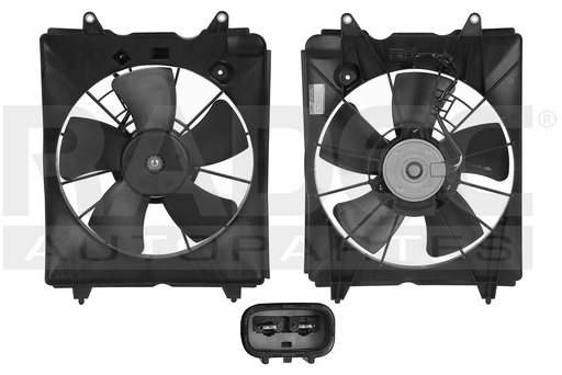 [218-1303-16] MOTOVENTILADOR HD CR-V 10-16 L4 2.4L P/RAD SENCILLO COMPLETO 2 PINES KF