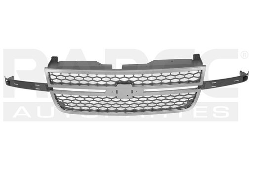 [204-0639-18] PARRILLA CV SILVERADO 06-07 CROMADA S/MOLDURA CON PANAL GRIS 1500 V6/V8 6/8 CILINDROS 4.8/5.3L 2/4 PUERTAS