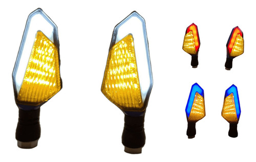 [D-156A-YB] DIRECCIONAL AZUL LED AMARILLO/BLANCO 12V