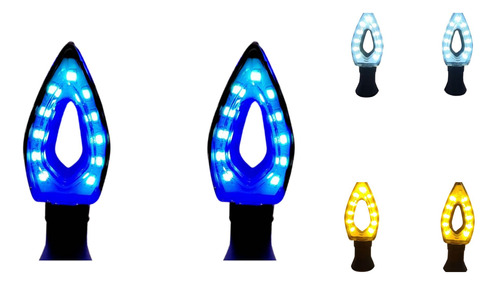 [D-139N-A] DIRECCIONAL NEGRO LED  AZUL 12V