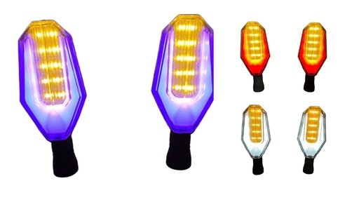 [D-128N-TA] DIRECCIONAL NEGRO LED AMARILLO/ AZUL 12V