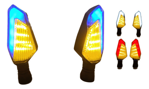 [D-156N-YA] DIRECCIONAL NEGRO LED AMARILLO/AZUL 12V