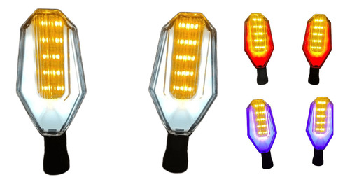 [D-128N-YB] DIRECCIONAL NEGRO LED AMARILLO/BLANCO 12V