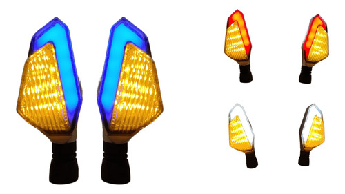 [D-156P-YA] DIRECCIONAL PLATA LED AMARILLO AZUL 12V