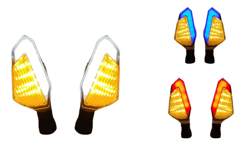 [D-156P-YB] DIRECCIONAL PLATA LED AMARILLO/BLANCO 12V