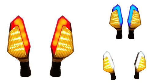 [D-156P-YR] DIRECCIONAL PLATA LED AMARILLO/ROJO 12V