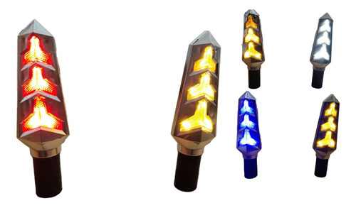 [D-150P-YR] DIRECCIONAL PLATA LED AMARILLO/ROJO 12V