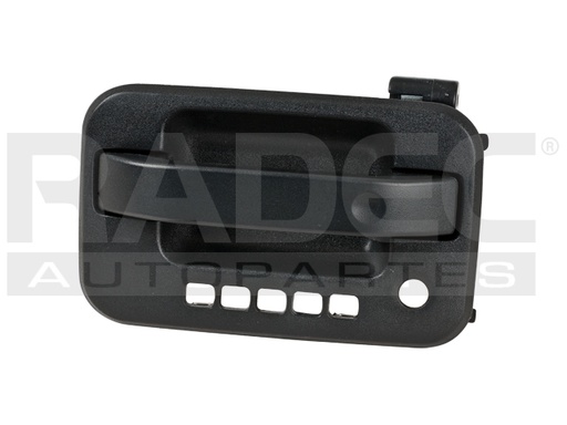 [012-1215-17] MANIJA EXTERIOR FD LOBO 04-08  CON HOYOS PARA LLAVE Y CODIGO  CORRUGADA NEGRA PLASTICO HUSHAN Izquierdo Delantera  