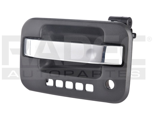 [012-1226-33] MANIJA EXTERIOR FD F-150/F-250 09-14/LOBO 04-08  LC MARK LT 06-13  CON HOYOS PARA LLAVE Y CODIGO  CORRUGADA NEGRA/CROMO PLASTICO HUSHAN Izquierdo Delantera  