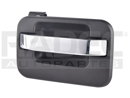 [012-1226-34] MANIJA EXTERIOR FD LOBO 04-08  LC MARK LT 06-13  SIN HOYO PARA LLAVE CORRUGADA NEGRA/CROMO PLASTICO HUSHAN Derecho Delantera/Trasera  