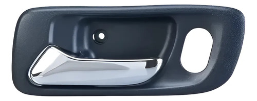 [012-1301-19] MANIJA INTERIOR HD ACCORD 4P SEDAN 98-02  CON HOYO PARA SEGURO AZUL OBSCURO/CROMADA PLASTICO HUSHAN Izquierdo Delantera  