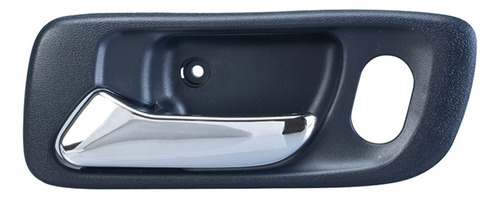 [012-1301-19] MANIJA INTERIOR HD ACCORD 4P SEDAN 98-02  CON HOYO PARA SEGURO AZUL OBSCURO/CROMADA PLASTICO HUSHAN Izquierdo Delantera  