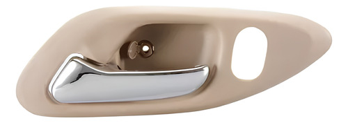 [012-1301-23] MANIJA INTERIOR HD ACCORD 2P COUPE 98-02  CON HOYO PARA SEGURO BEIGE/CROMADA PLASTICO HUSHAN Izquierdo Delantera  