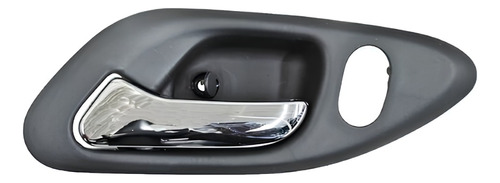 [012-1301-25] MANIJA INTERIOR HD ACCORD 2P COUPE 98-02 CON HOYO PARA SEGURO GRIS OBSCURO/CROMADO PLASTICO HUSHAN Izquierdo Delantera