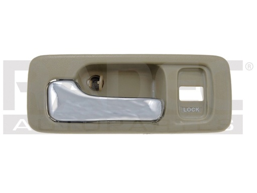 [012-1301-47] MANIJA INTERIOR HD ACCORD 2P COUPE 90-93  CON HOYO PARA SEGURO SEGURO MANUAL NEGRA/CROMO PLASTICO HUSHAN Izquierdo Delantera  