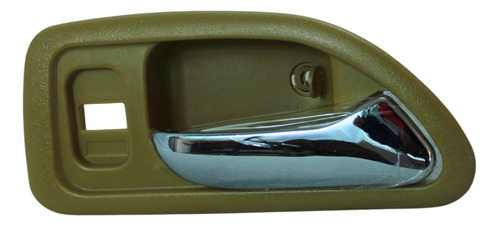 [012-1301-92] MANIJA INTERIOR HONDA ACCORD 4P SEDAN 94-97  CON HOYO PARA SEGURO Y CRISTAL BEIGE/CROMADA PLASTICO HUSHAN Derecho Delantera