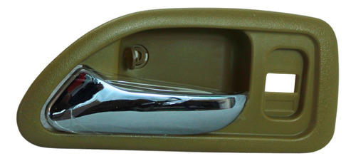 [012-1301-93] MANIJA INTERIOR HONDA ACCORD 4P SEDAN 94-97  CON HOYO PARA SEGURO BEIGE/CROMADA PLASTICO HUSHAN Izquierdo Delantera