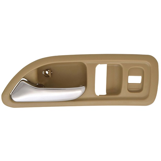 [012-1301-C3] MANIJA INTERIOR HD ACCORD 2P COUPE 94-97  CON HOYO PARA SEGURO SEGURO ELECTRICO BEIGE/CROMADA PLASTICO HUSHAN Izquierdo Delantera  