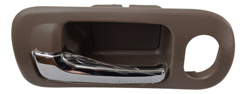 [012-1302-13] MANIJA INTERIOR HD CIVIC 4P SEDAN 01-05  CON HOYO PARA SEGURO CAFE/CROMADO PLASTICO HUSHAN Izquierdo Delantera  